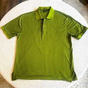 Tasso Elba Golf‎ Polo – Green & Blue Stripe, 100% Pima Cotton, Men’s M